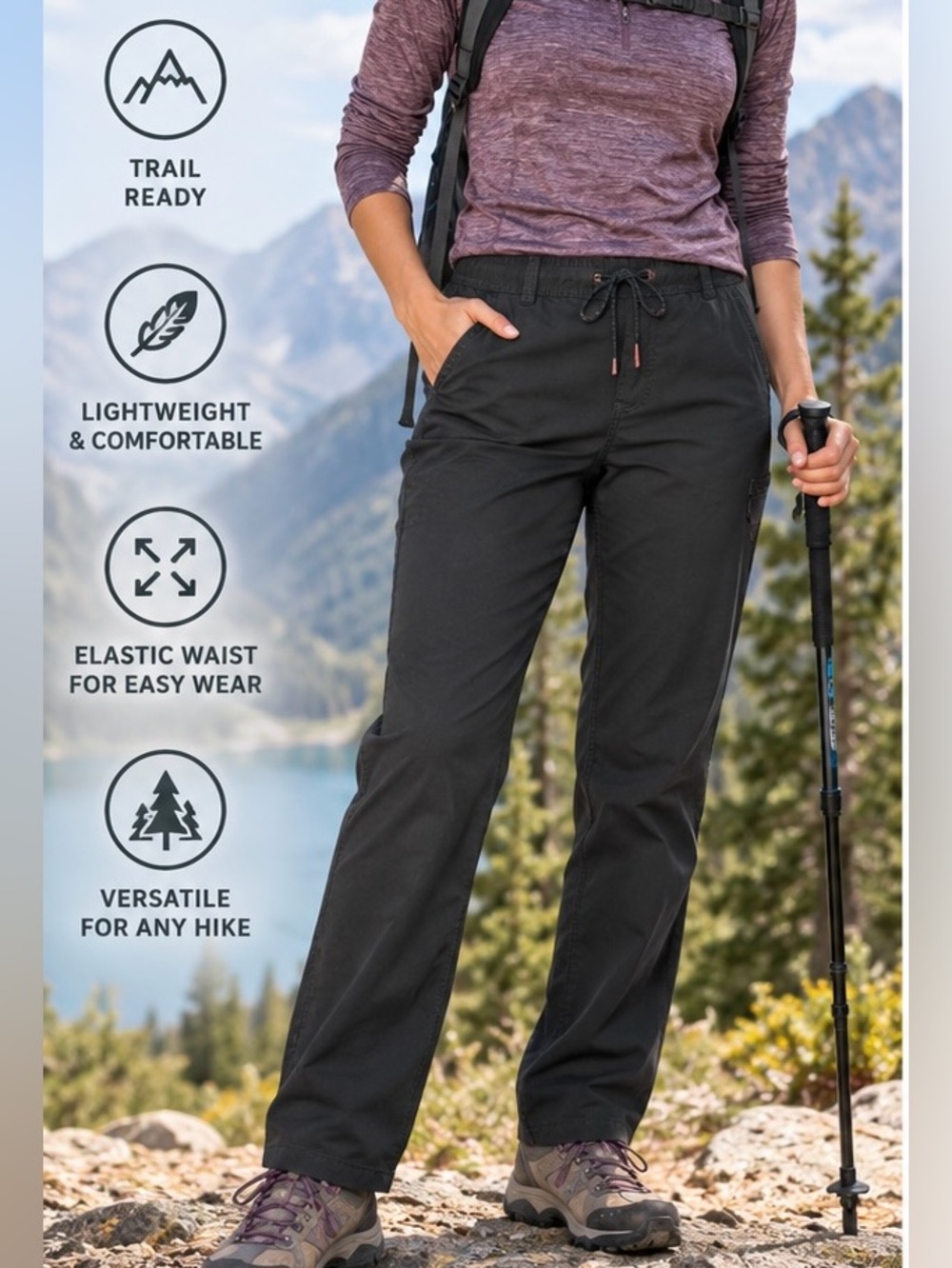 Alpine Design Women's Hike Pants in midnight Black